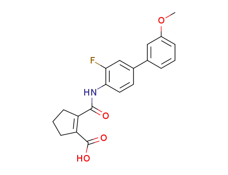 2-({3-fluoro-3'-methoxy-[1,1'-biphenyl]-4-yl}carbamoyl)cyclopent-1-ene-1-carboxylic acid